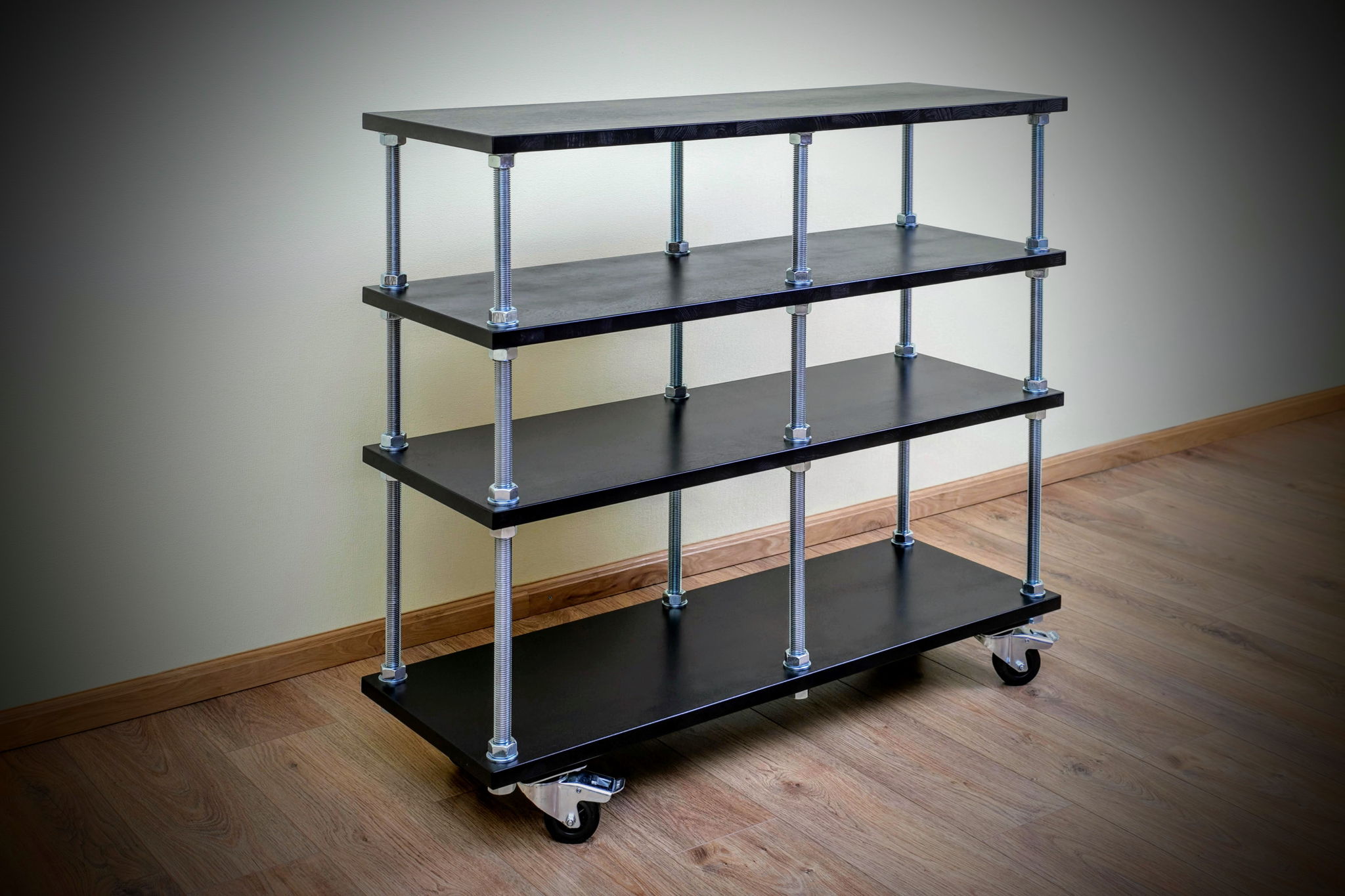 Double width adjustable audio rack on wheels 8