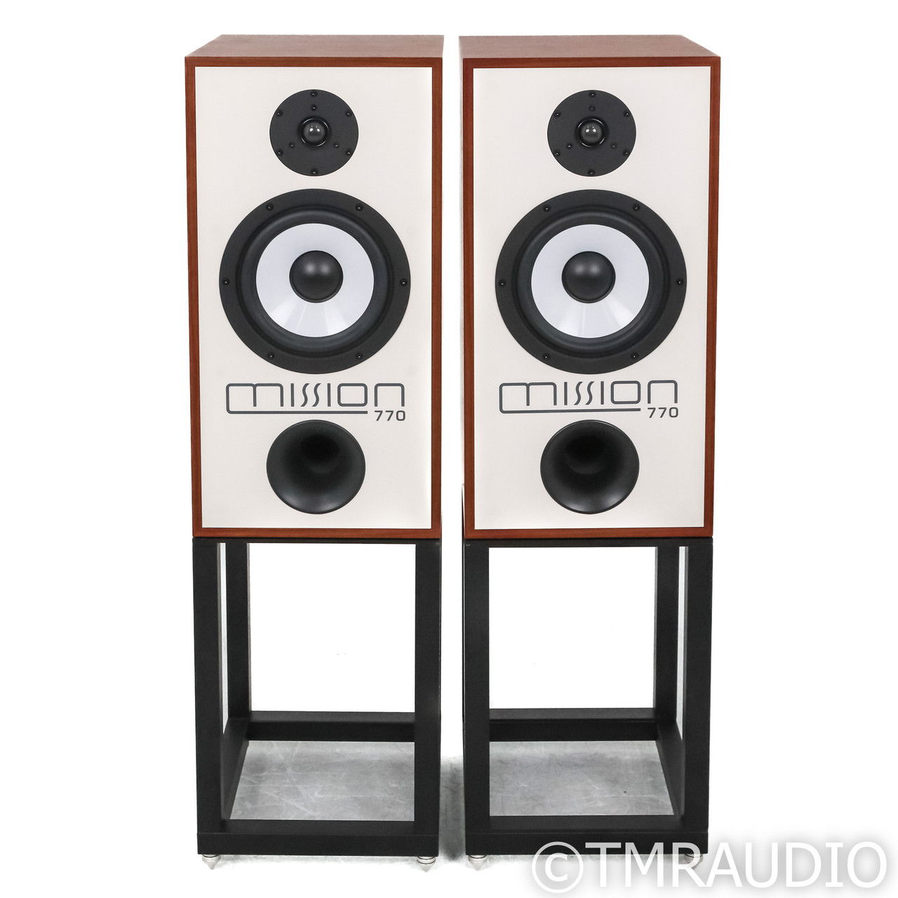 Mission 770 Bookshelf Speakers; Walnut Pair with Stands... 3