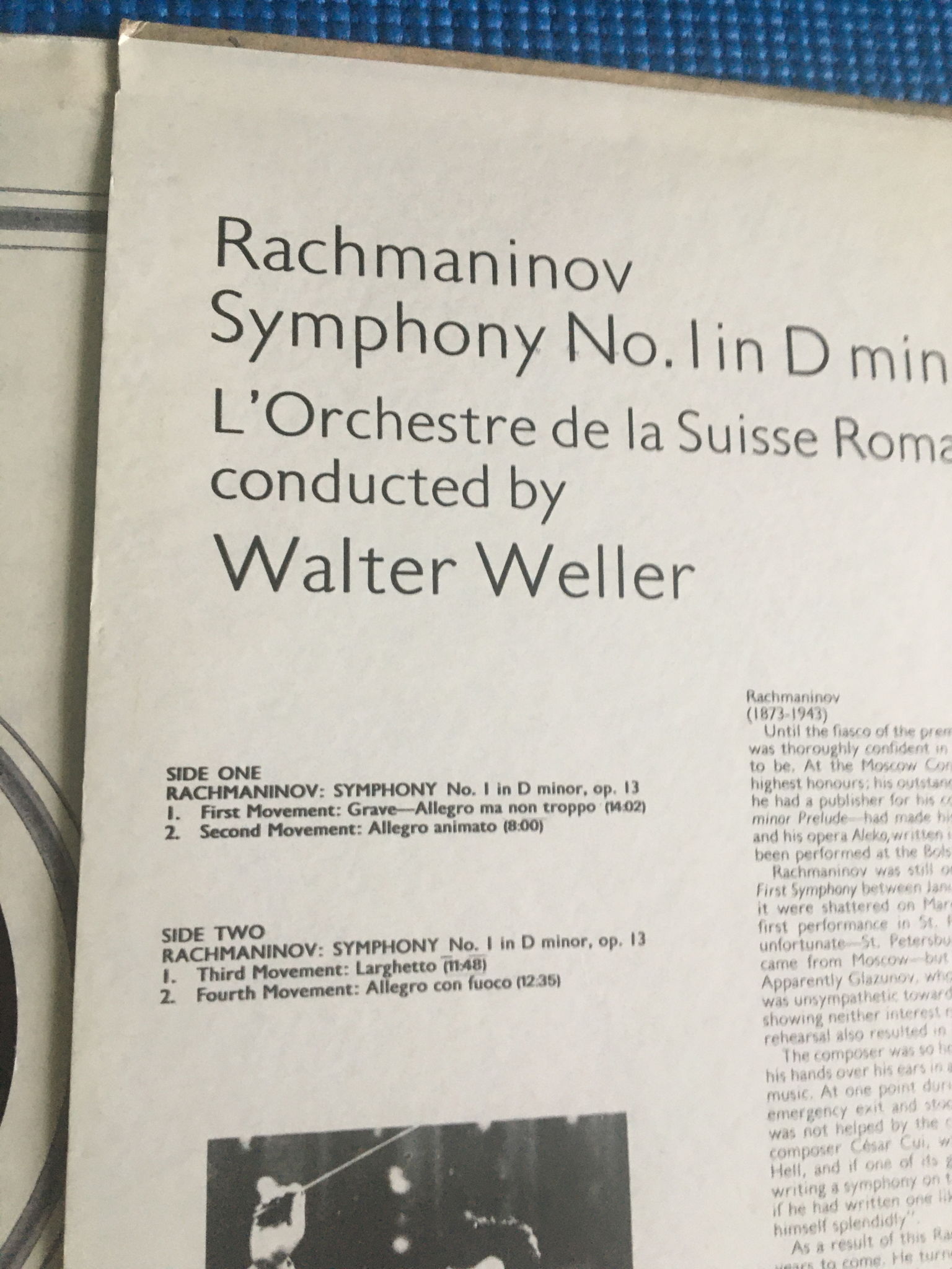 Rachmaninoff symphony no1 D minor Op 13 Lp Record Walte... 6