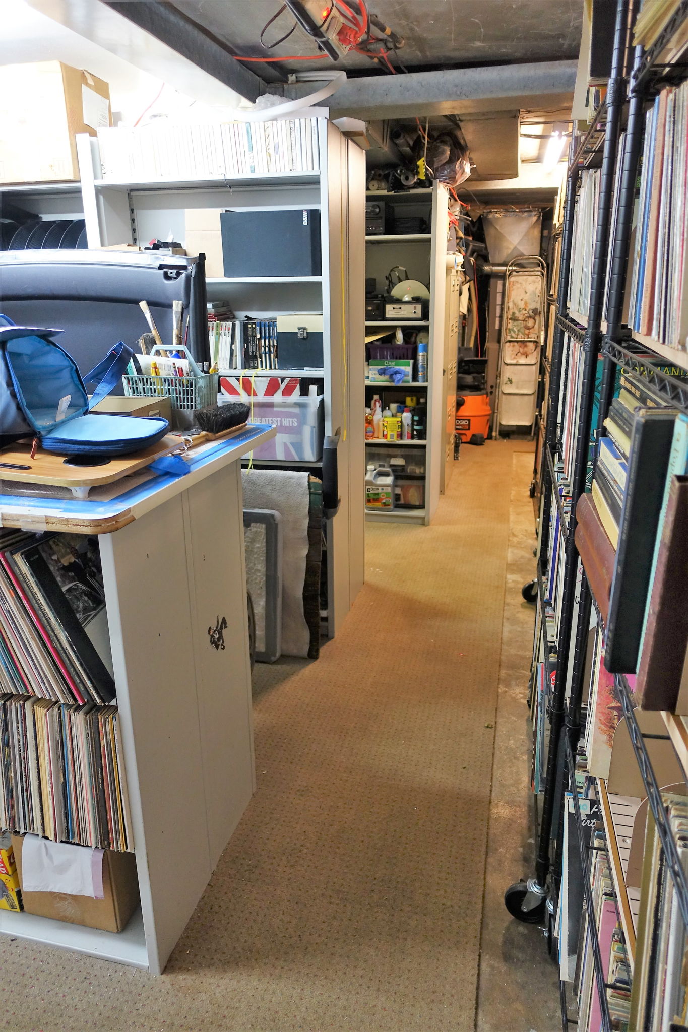 Garage-Shop System, LP's & Tapes Stored Here