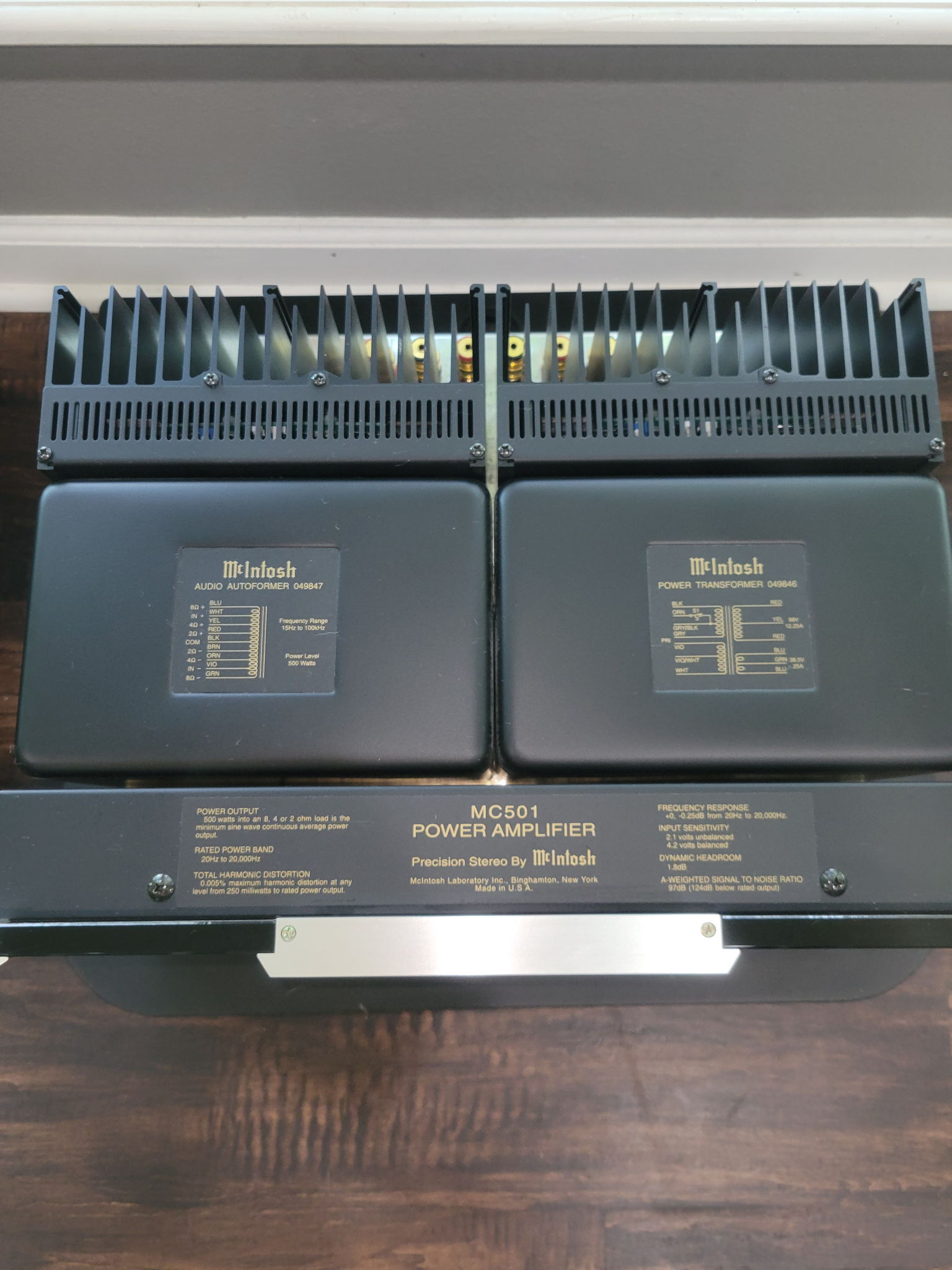 McIntosh MC501 500 Watt Monoblock Power Amplifiers 6
