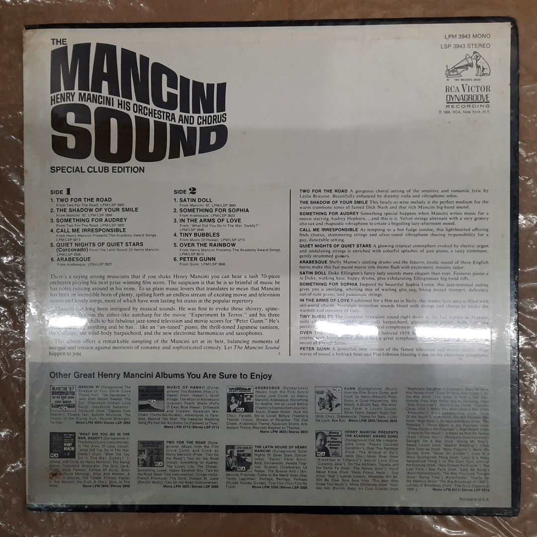 Henry Mancini, His Orchestra - Mancini Sound 1968 SEALE... 2
