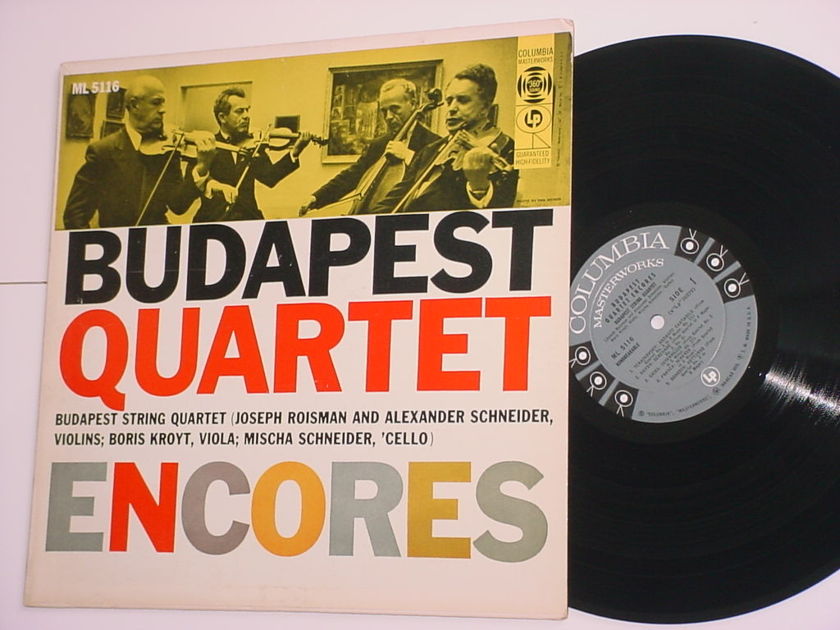 Budapest Quartet encores lp record Columbia 360 sound ML5116 SEE ADD
