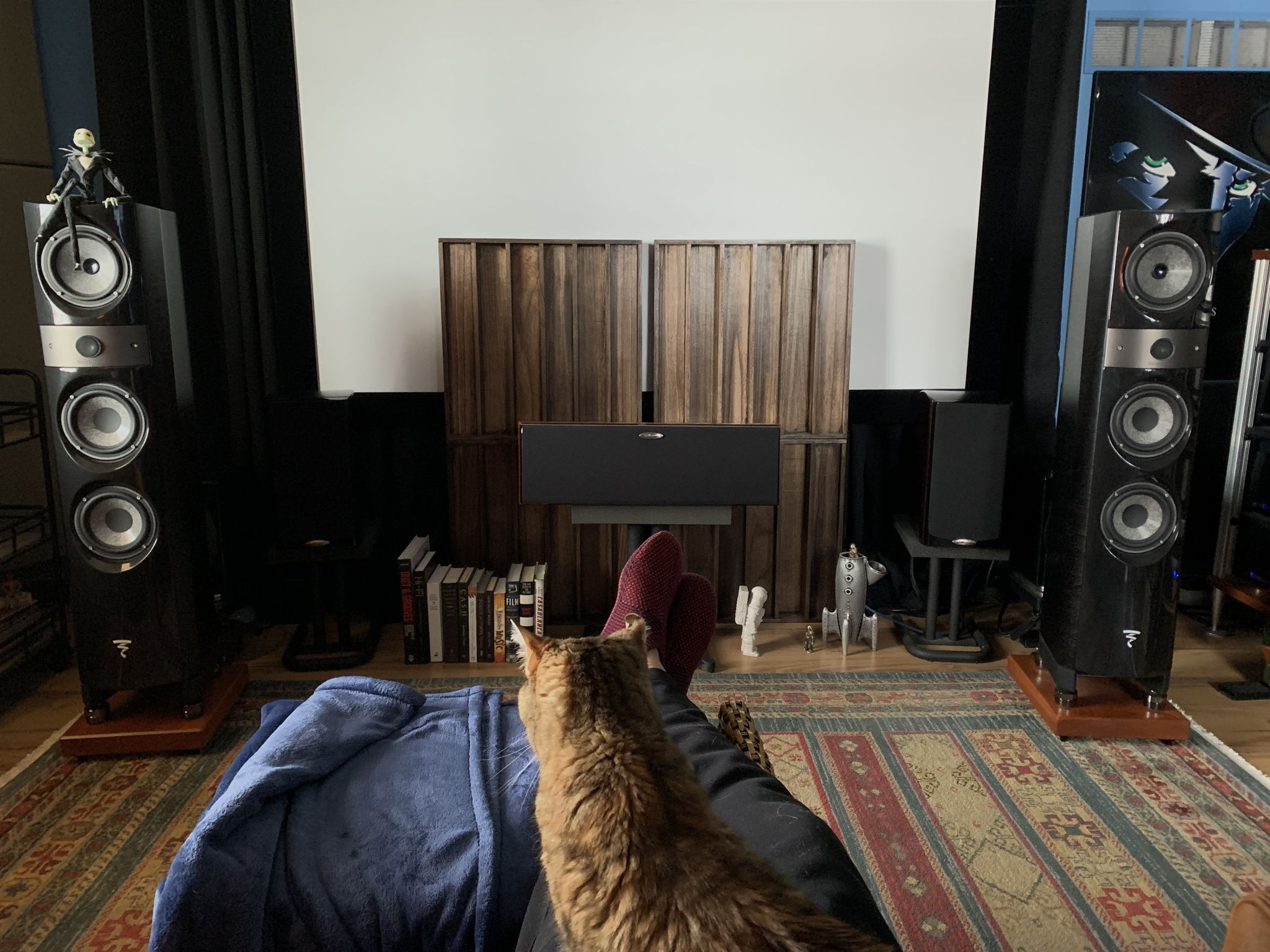 Listening to music with my discerning audiophile buddy, Bea. It’s cool for cats. 