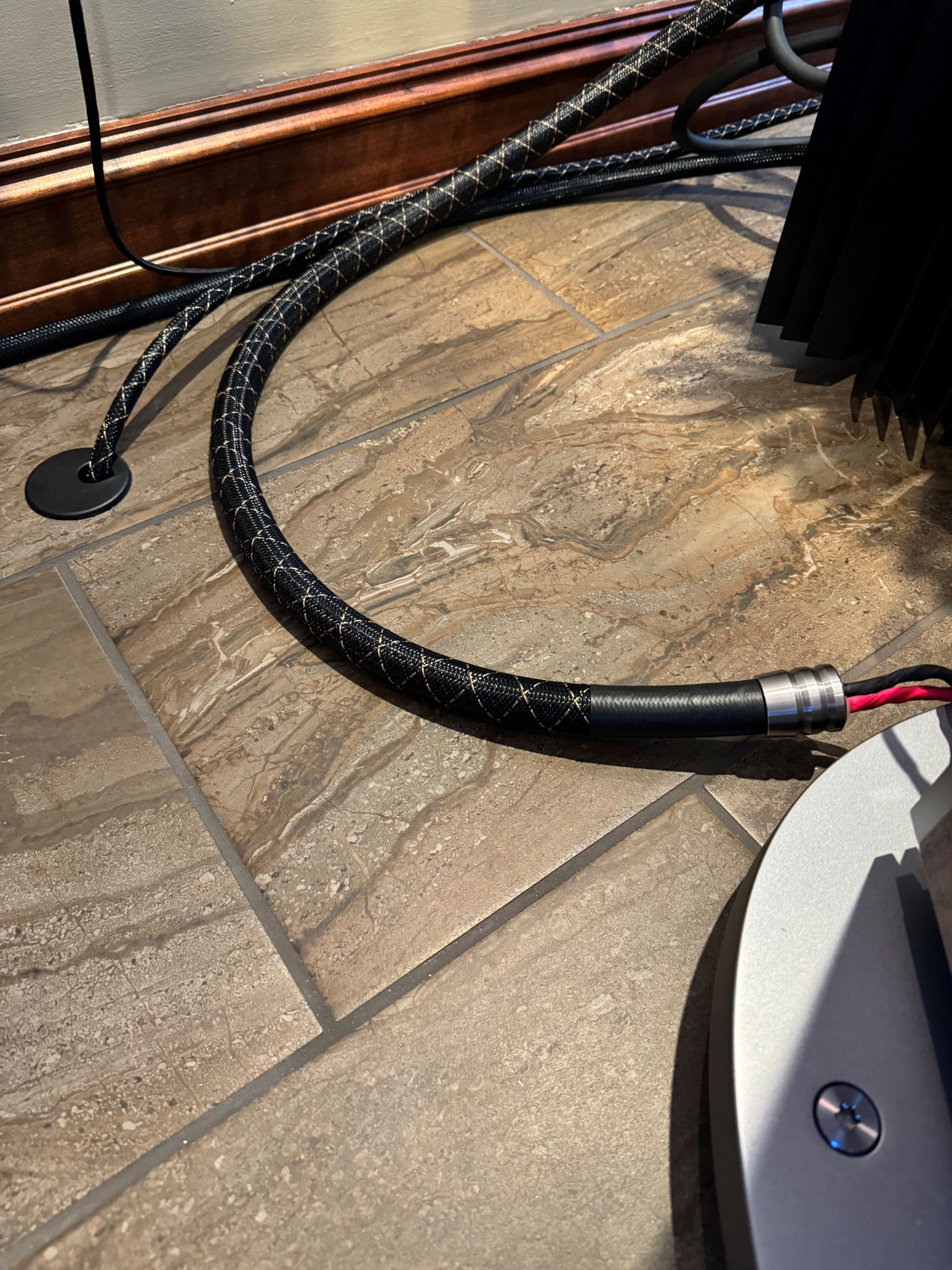 XLR routed below the fireplace
