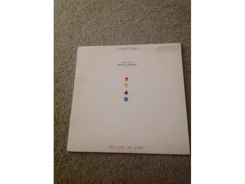 Elton John - Too Low For Zero Geffen Records With Hyper Sticker Front Cover Vinyl LP NM