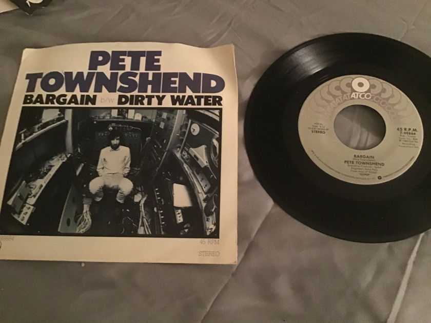 Pete Townshend  Bargain/Dirty Water 45 With Picture Sleeve Vinyl NM