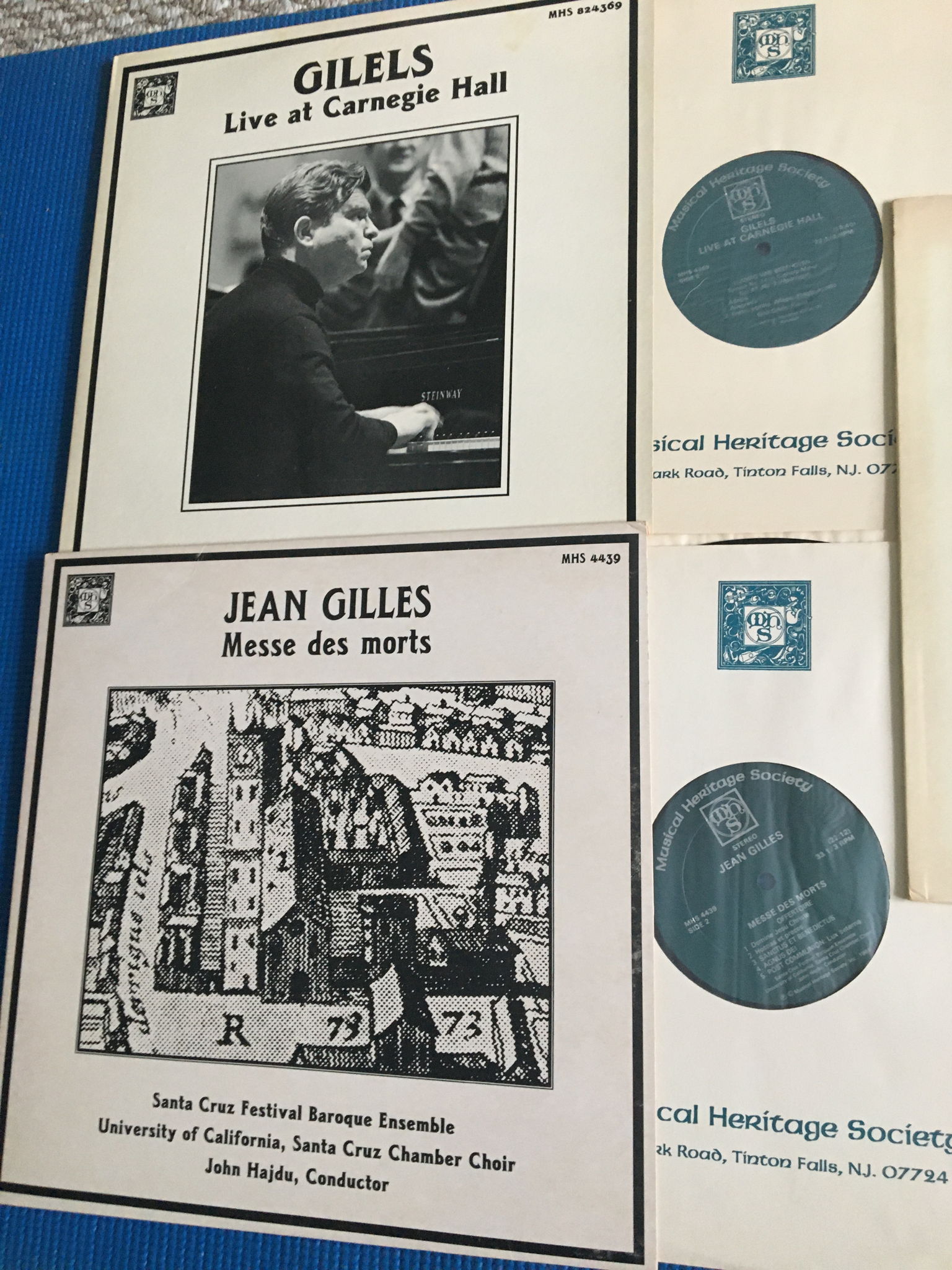 MHS Gilels lot of 3 Lp records  Carnegie hall Requiem M... 3