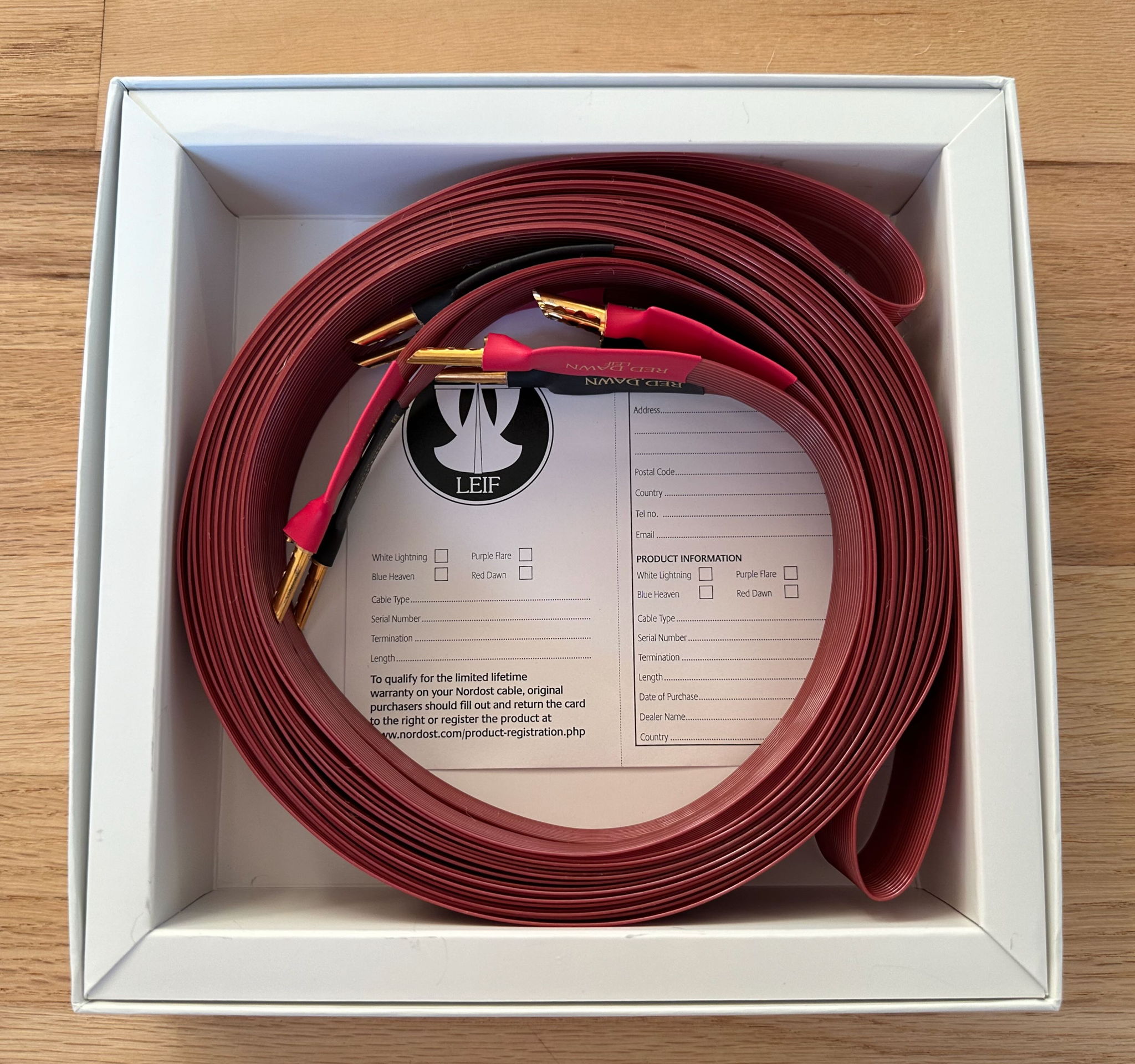 Nordost Red Dawn Speaker Cable 4M (banana to banana)