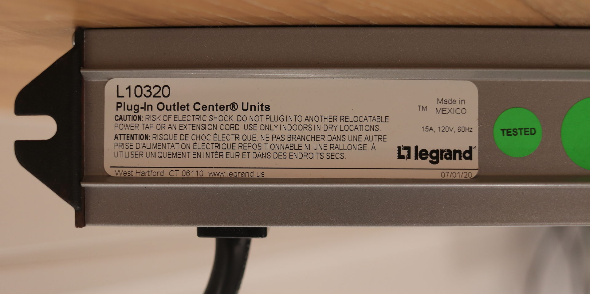 Wiremold & Legrand L10320 power strips