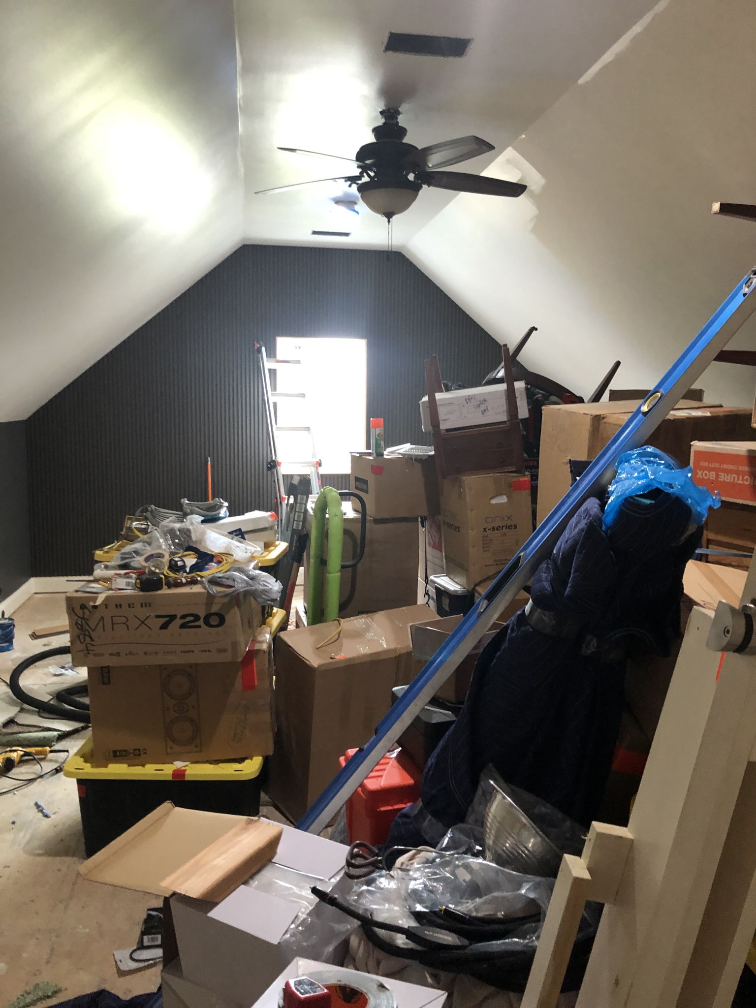 Good luck building a room while it is full of boxes!