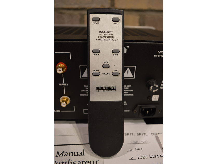 Audio Research SP-17L Tube Preamplifier w/ Remote Control