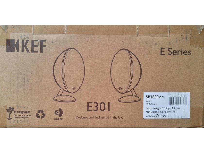 KEF E301 satellite speakers,  white. brand new