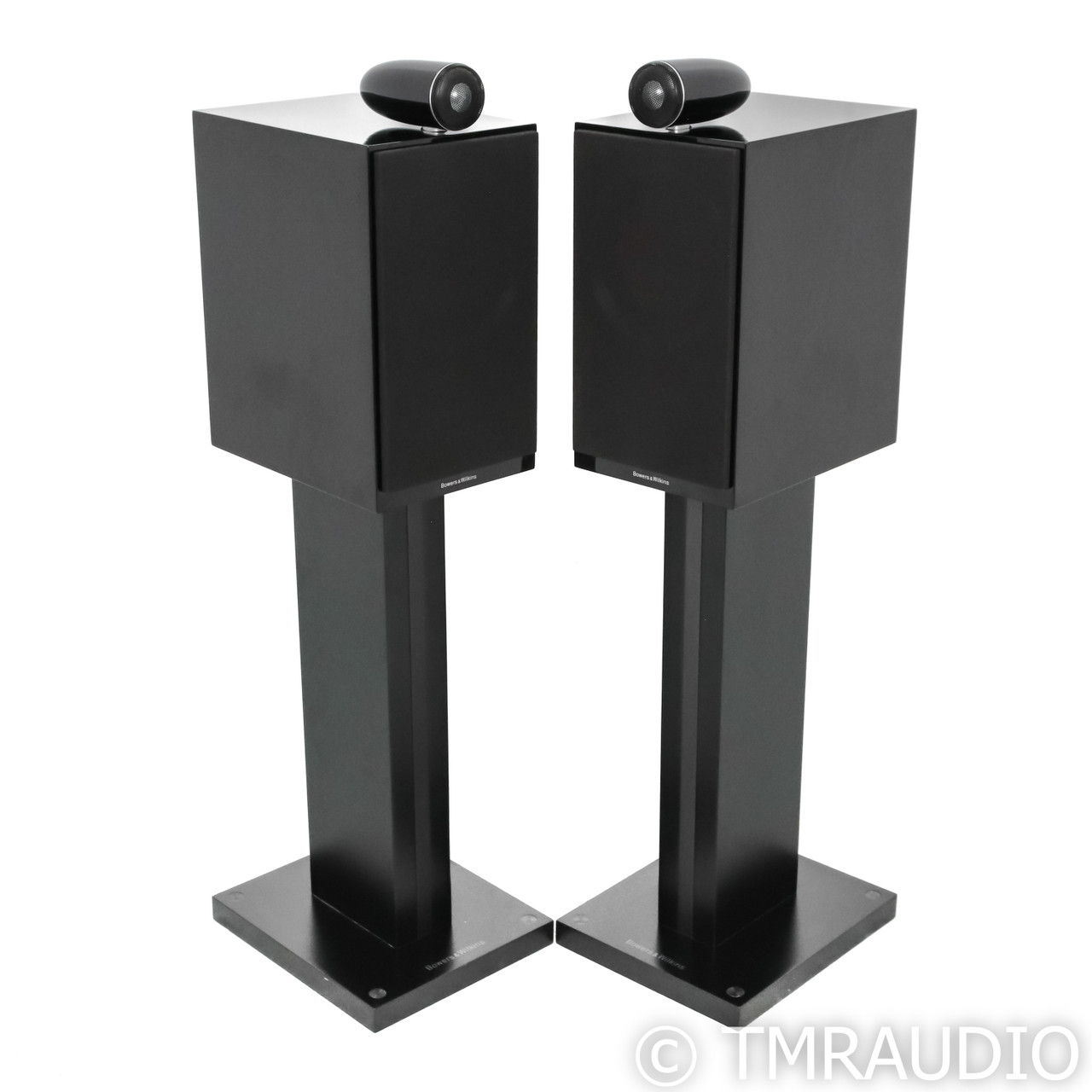 B&W CM6 S2 Bookshelf Speakers; Black Pair with Stands (... 2