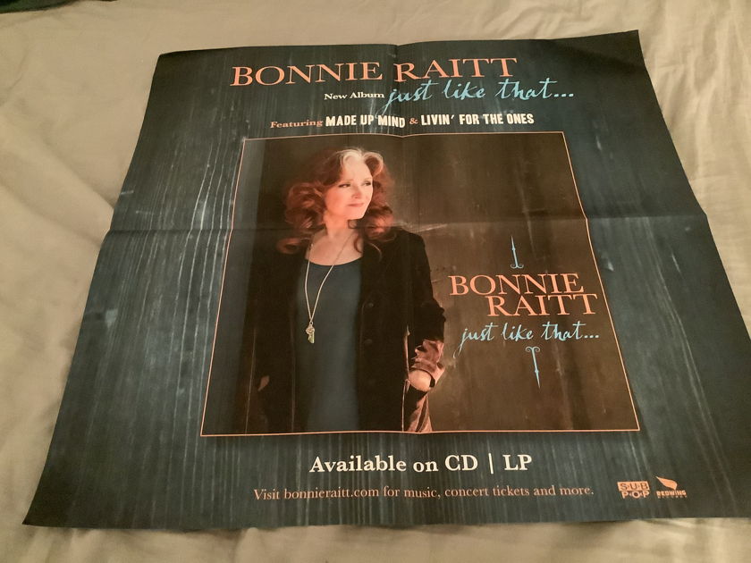 Bonnie Raitt Promo Poster Just Like That… 2 X 2 Feet Just Like That…