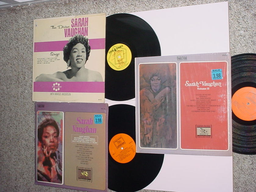 jazz Sarah Vaughan lot of 3 lp records 2 on Everest in shrink volume I & II