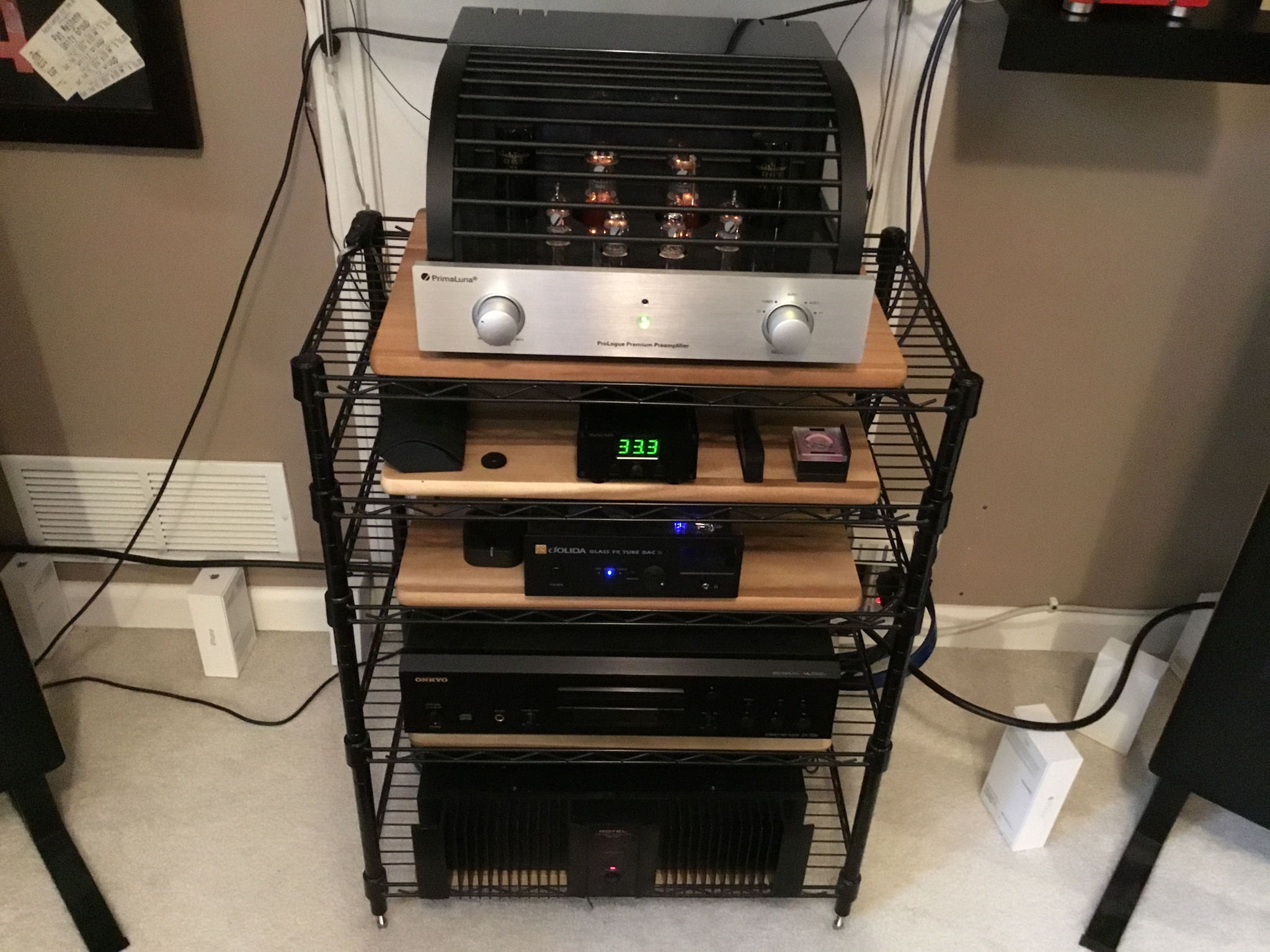 The top shelf now belongs to the pre-amp