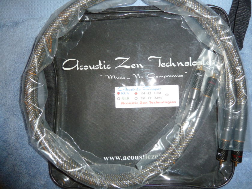Acoustic Zen Absolute Copper Interconnects - 1 Meter w/ RCA....Mint Cond.