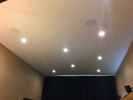 4/23/21 Wide view of my 12' ceiling and 4 Goldenear Invisa HTR 7000 speakers.