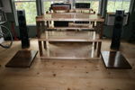 my standard 3 shelf with matching Walnut amp stands and hand turned maple feet