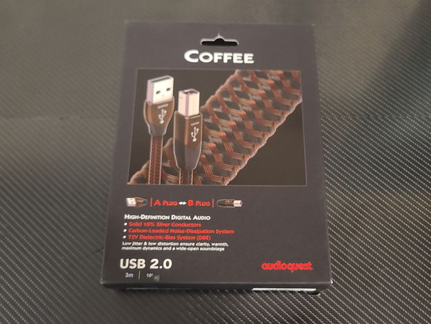 AudioQuest Coffee USB Cable. 3 Meters. USB A to B.