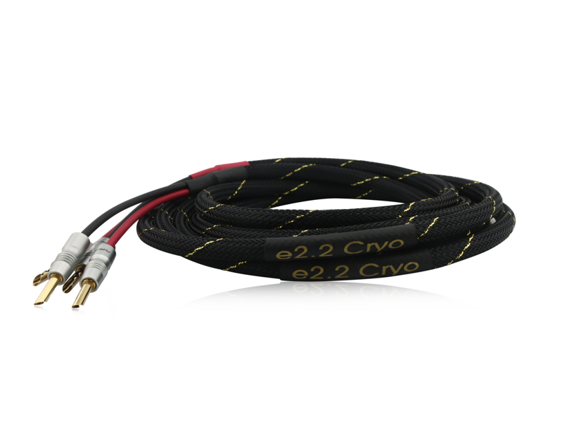 AAC e2.2 Cryo Speaker Cable Pair--  Step Up to Better Performance with AAC! Cryo Treated and Enhanced Design.  14 AWG UHP-OFC Conductors.  Premium Furutech Z-Banana Options