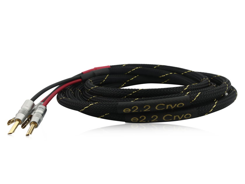 AAC e2.2 Cryo Speaker Cable Pair--   Step Up to Better Performance with AAC! Cryo Treated and Enhanced Design.  14 AWG UHP-OFC Conductors.  Premium Furutech Z-Banana Options