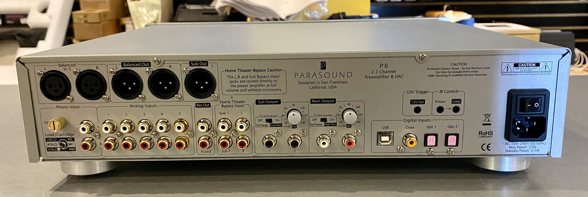 Parasound P6 Stereo Preamplifier | Silver 4