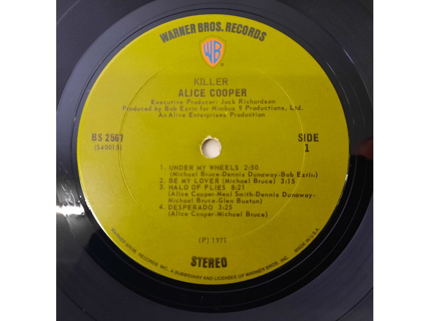 Alice Cooper – Killer 1971 EX ORIGINAL VINYL LP Warner Bros. Records BS 2567