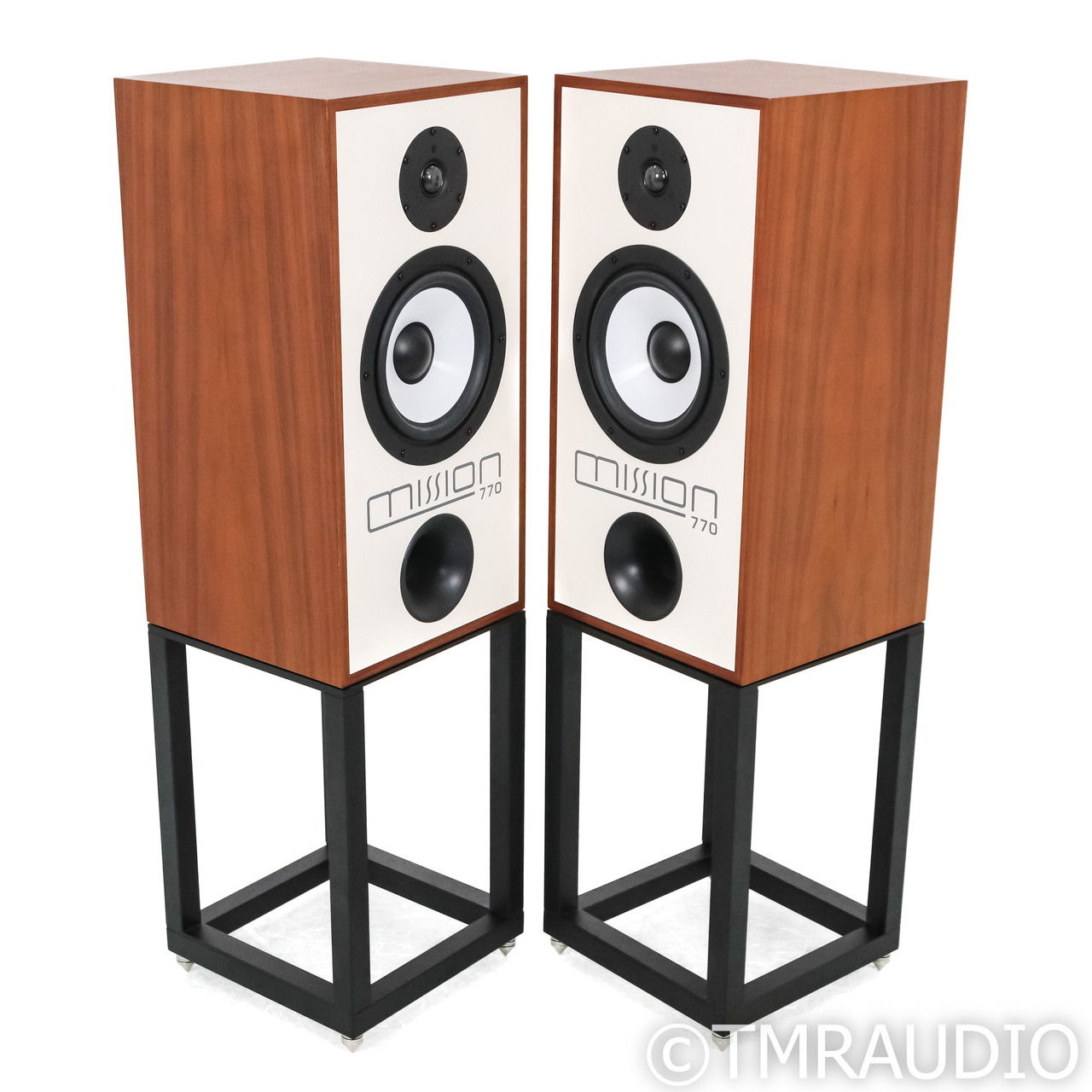 Mission 770 Bookshelf Speakers; Walnut Pair with Stands...