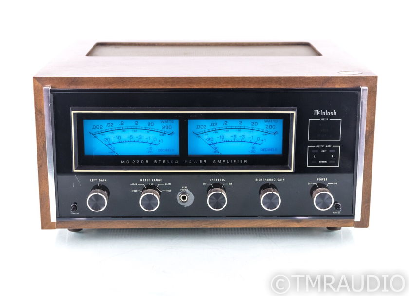 McIntosh MC2205 Vintage Stereo Power Amplifier; MC-2205; Walnut Cabinet (20591)