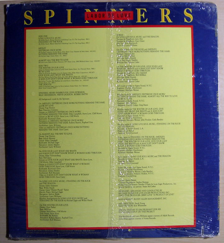 Spinners - Labor Of Love 1981 SEALED Vinyl LP Atlantic ... 2