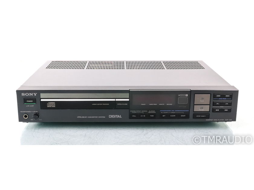 Sony CDP-302 Vintage CD Player; CDP302; Black; Remote (34570)