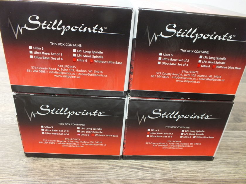 Stillpoints Ultra 6 highend audio tuning feet set of 3 with Ultra Bases