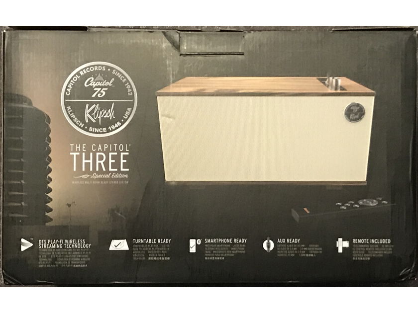 Klipsch The Capitol Three Wireless Speaker in Hard to Find Blonde color. New Open Box