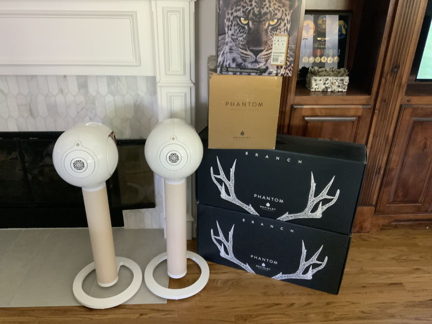 Devialet  Phantom I 108db Gold Speakers and Branch Stands w/ Remotes and ARCH