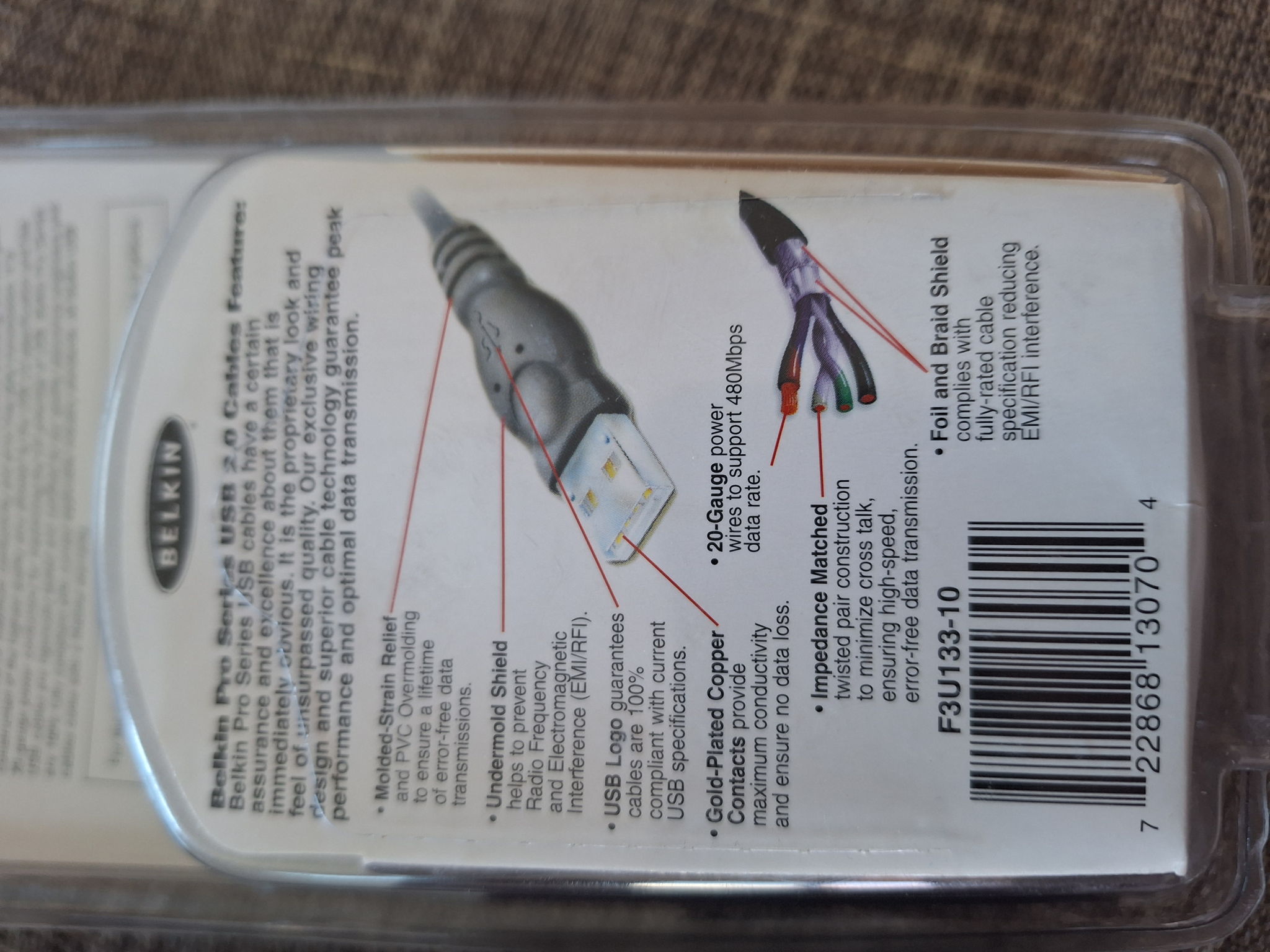 Belkin USB2 APlug/B Plug  Computer  Cables with 20 guag... 8