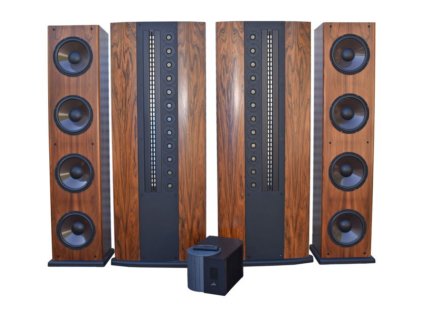 Genesis II Floor Standing Speakers w/ Servo Bass Power Amp Arnie Nudel Similar to Infinity Reference IRS G-2