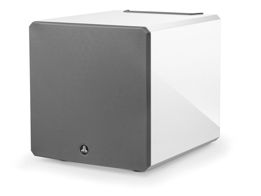 JL Audio E-110 Subwoofer in High Gloss Piano White. Classy quality sub at HIGH-END PALACE!