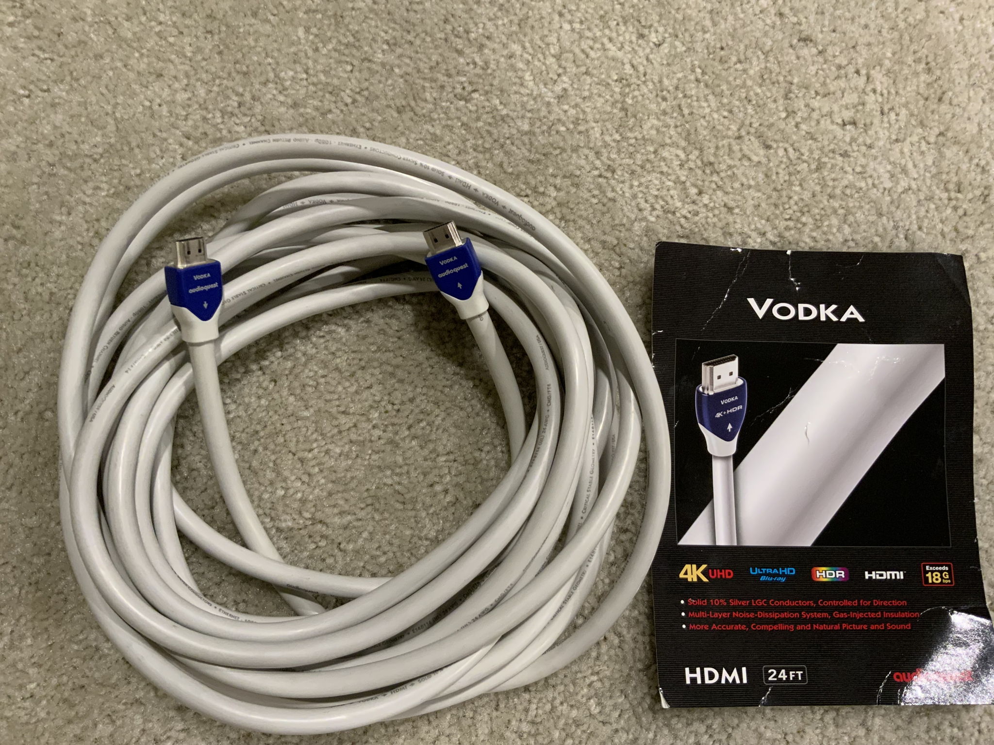 AudioQuest Vodka HDMI 24 Feet 4K + HDR