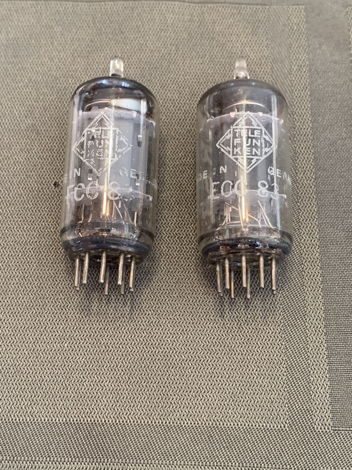 Telefunken smooth plates 12ax7 ECC83 matched tubes pair...