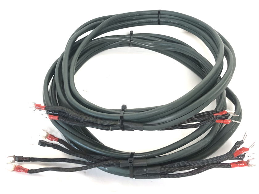 PAIR AudioQuest GRANITE 4.5 Meter 4.5M/14ft Hyperlitz Double Quadhelixes 4-Speaker Spade Copper Wire Cables