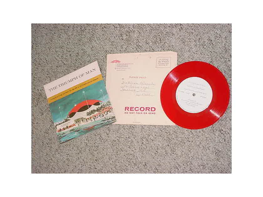 7 INCH RECORD The Triumph of man - as presented at the 1964 worlds fair red vinyl with original envelope