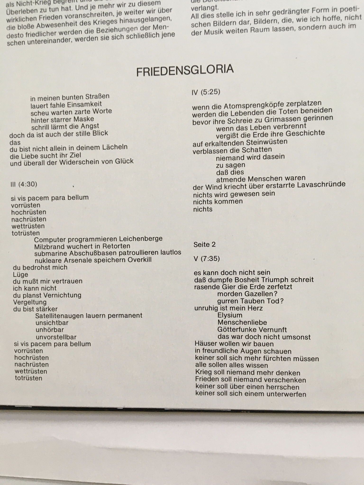 Gerhard Rosenfeld FriedensGloria Lp record  Helga Terme... 4
