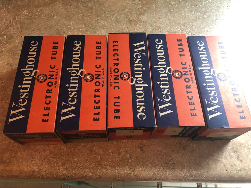 Five Westinghouse 26 tubes - new in the box