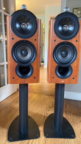 KEF Reference 201 Speakers (Cherry) with Stands