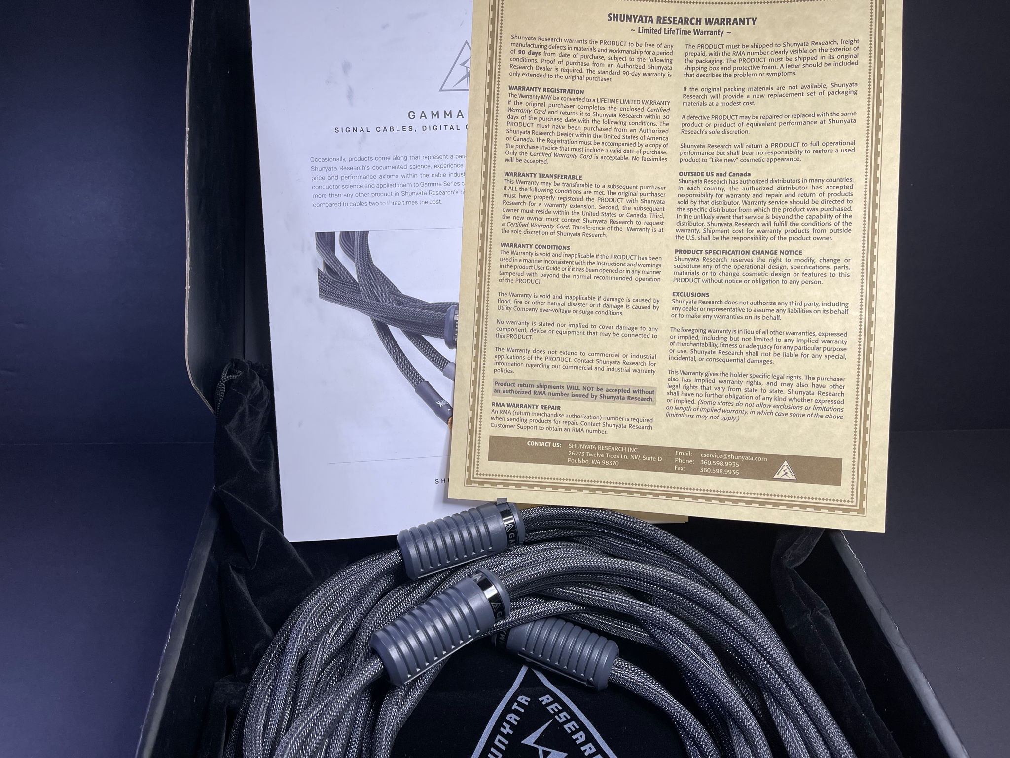 Shunyata Research Gamma Series 3m pair speaker cables 2