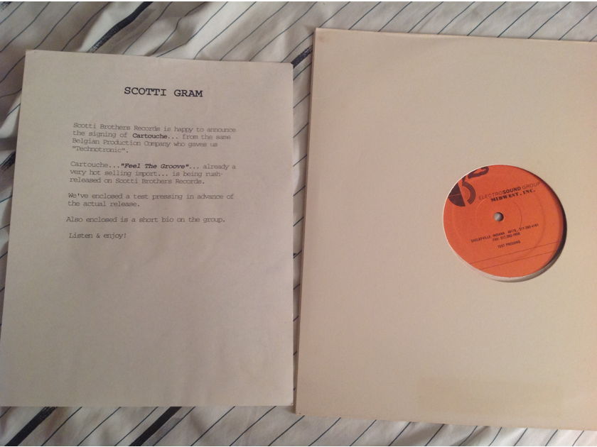 Cartouche  Feel The Groove Scotti Brothers Test Pressing 12 Inch