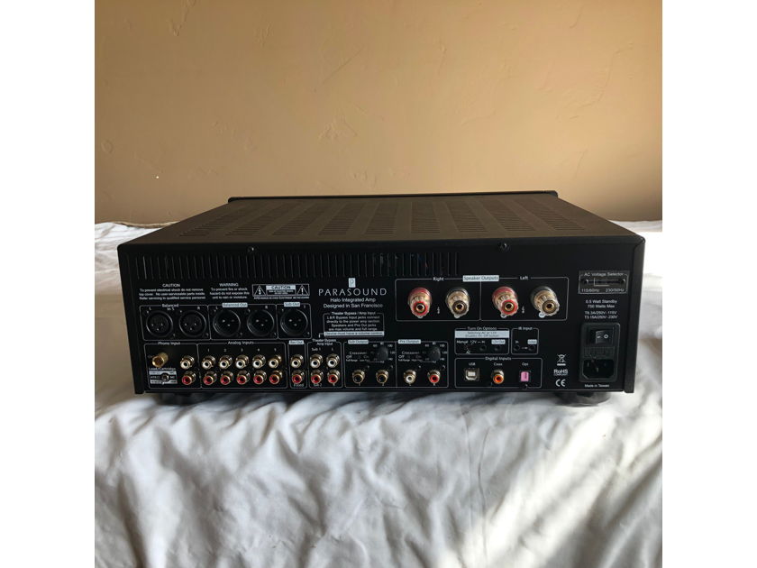 Parasound Halo integrated 2.1 channel integrated amp & DAC for sale.