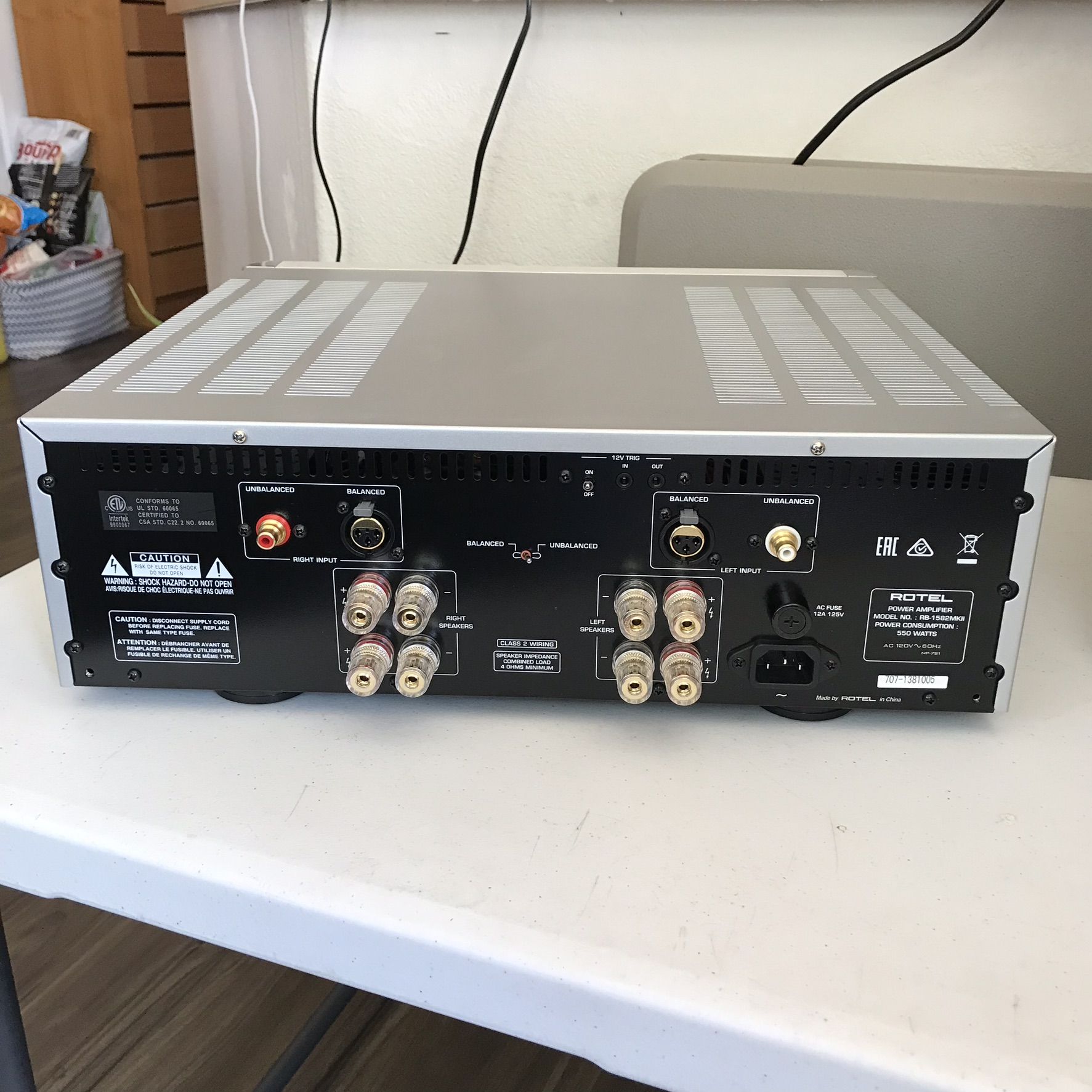 Rotel RB-1582 MKII Silver 2 Channel Stereo Power Amplifier 7